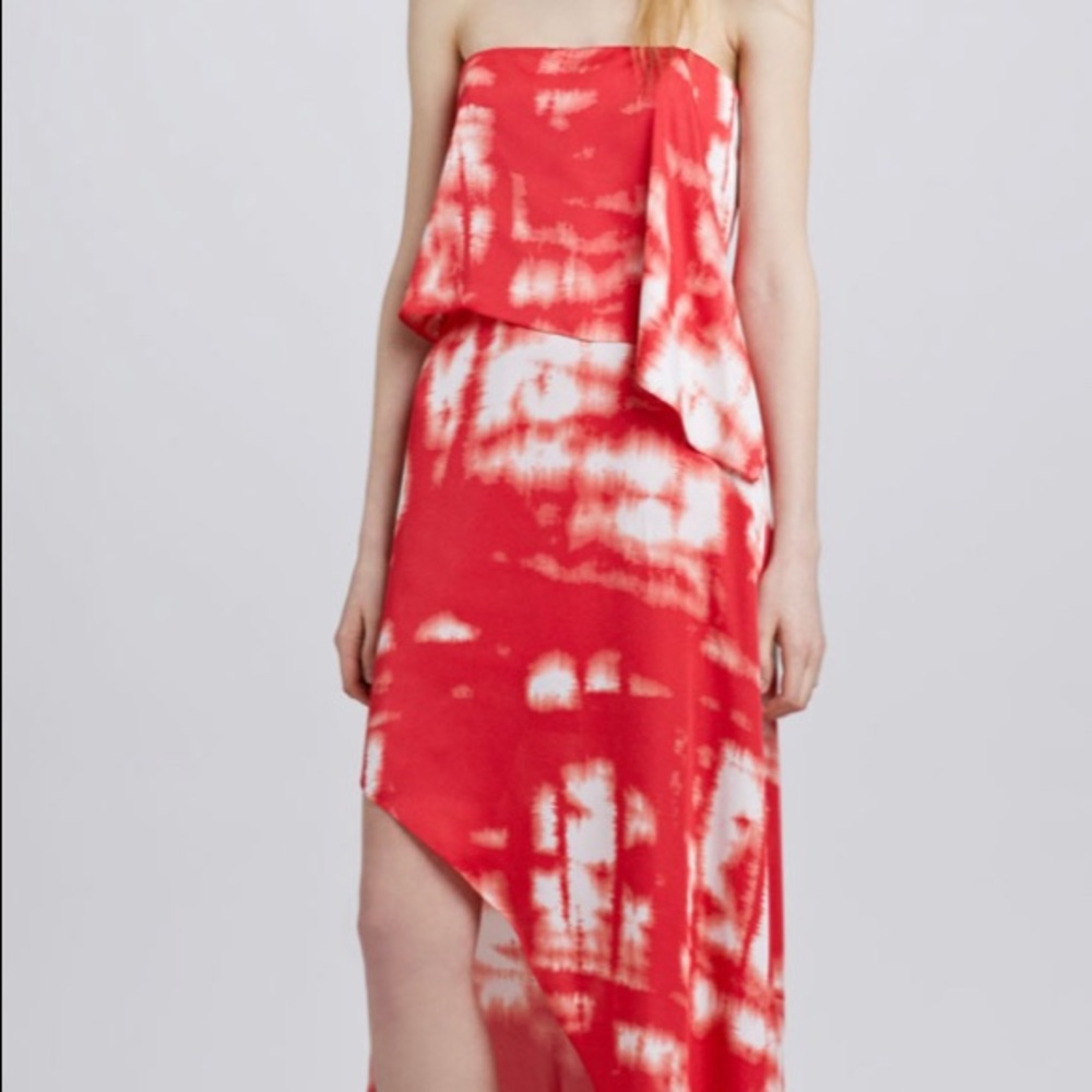 BCBGmaxazria crancombo long dress, red, size 04